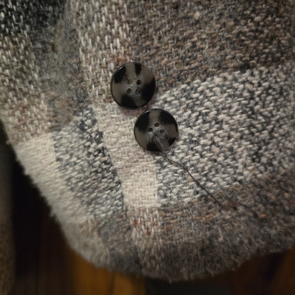 PRIVATE CONCEPTS WOMAN Plaid Neutral Blazer with Button Closure Wool Blend XL - Picture 15 of 17